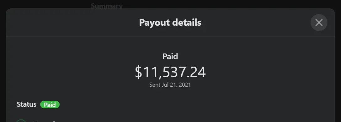 Historical first payout month